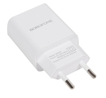 Блок питания (сетевой адаптер) BOROFONE BA20A Sharp один порт USB, 5V, 2.1A, белый