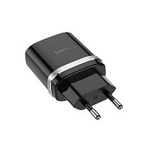 Блок питания (сетевой адаптер) HOCO С12Q Smart QC3.0, один порт USB, 5V, 3.0A, черный, без кабеля