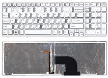 Клавиатура для ноутбука Sony Vaio SVE15  белая с подсветкой