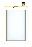 Сенсорное стекло (тачскрин) для Irbis TZ753 белое с желтой рамкой