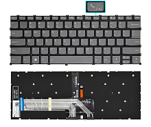 Клавиатура для ноутбука Lenovo Xiaoxin Air 14, 14-IIL,14-ARE, 14-ITL 2021г. чёрная, без рамки, с подсветкой