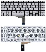 Клавиатура для ноутбука Asus Vivobook F509U серебристая с подсветкой