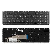 Клавиатура для ноутбука HP ProBook 450 G3, 455 G3, 470 G3, 650 G2, 655 G2 Series. Плоский Enter. Черная, с черной рамкой.  831023-001, NSK-CZ1BV.