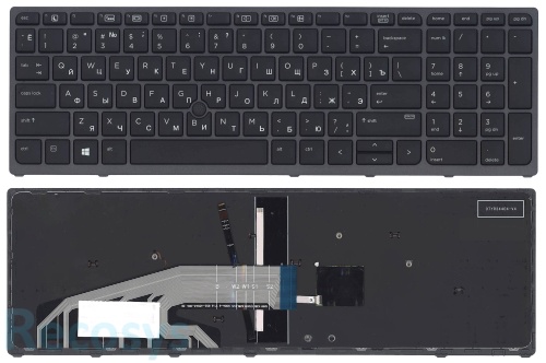 Клавиатура для ноутбука HP ZBook 15 G3 17 G3 черная с подсветкой с указателем